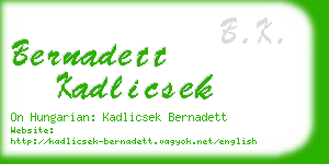 bernadett kadlicsek business card